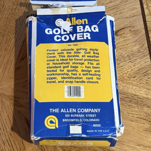 Vintage GOLF CLUB COVER TRAVEL Bag Allen Co. U.S.A. 1980's Vinyl One Size - Picture 8 of 8